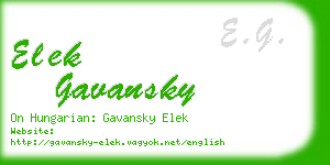 elek gavansky business card